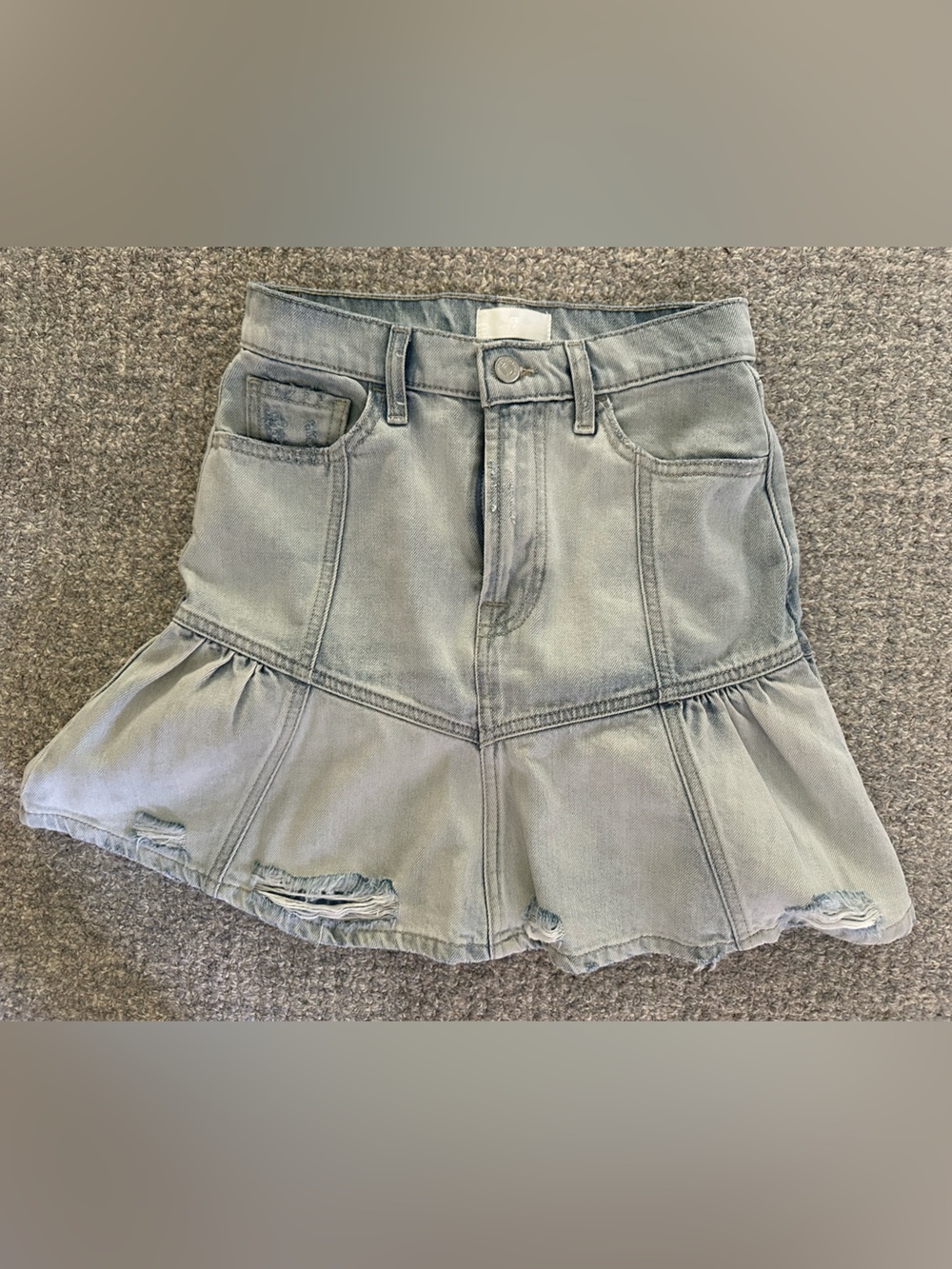 Seven for All Mankind Gray Washed Denim Skirt